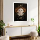 Ver imagem 2 de Quadro Decorativo Garotinha Coroa Fone - 70x50cm:moldura Preta