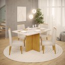 Ver imagem 1 de Mesa para Cozinha Hera 120x90cm Cedro Off White Dj Móveis