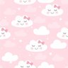 Papel de Parede Baby Nuvens Cute fundo Rosa - 2