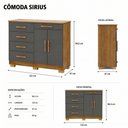 Ver imagem 2 de Cômoda Sapateira Sirius 5 Gavetas MDF-MDP Puxador MDF Mobília Decor