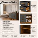 Ver imagem 3 de Cômoda Sapateira Sirius 5 Gavetas MDF-MDP Puxador MDF Mobília Decor