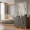 Ver imagem 1 de Cômoda Sapateira Sirius 5 Gavetas MDF-MDP Puxador MDF Mobília Decor