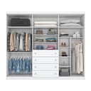 Ver imagem 4 de Cômoda e Guarda Roupa Casal 6 Portas Americano Branco Hp - Henn