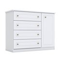Ver imagem 3 de Cômoda e Guarda Roupa Casal 6 Portas Americano Branco Hp - Henn