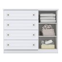 Ver imagem 6 de Cômoda e Guarda Roupa Casal 6 Portas Americano Branco Hp - Henn