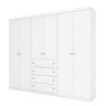 Cômoda e Guarda Roupa Casal 6 Portas Americano Branco Hp - Henn - 5