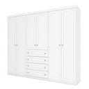 Ver imagem 5 de Cômoda e Guarda Roupa Casal 6 Portas Americano Branco Hp - Henn