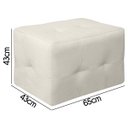 Ver imagem 4 de Puff Decorativo Sala de Estar Retangular Terrax 65cm Cores Variadas - Sofa Store:bouclê Bege Marfim