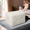 Ver imagem 1 de Puff Decorativo Sala de Estar Retangular Terrax 65cm Cores Variadas - Sofa Store:bouclê Bege Marfim