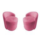 Ver imagem 1 de Kit 2 Poltronas Decorativa Yara Orgânica Suede Rosa