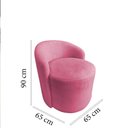 Ver imagem 6 de Kit 2 Poltronas Decorativa Yara Orgânica Suede Rosa