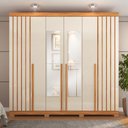 Ver imagem 3 de Guarda-Roupa Lazio 235cm com Espelho Cinamomo/Off White