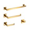 Kit acessórios para banheiro 4 peças aço inox 304 dourado - 1