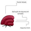 Ver imagem 6 de Kit 2 Poltrona Decorativa Micheli Giratória e Balanço Veludo Cor:vermelho