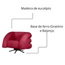 Ver imagem 7 de Kit 2 Poltrona Decorativa Micheli Giratória e Balanço Veludo Cor:vermelho