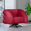 Ver mais imagens de Kit 2 Poltrona Decorativa Micheli Giratória e Balanço Veludo Cor:vermelho