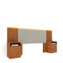 Ver imagem 2 de Cabeceira Box Casal Ripado com LED e Carregador USB e 4 Gavetas Yescasa