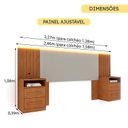 Ver imagem 3 de Cabeceira Box Casal Ripado com LED e Carregador USB e 4 Gavetas Yescasa