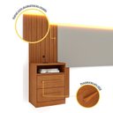 Ver imagem 6 de Cabeceira Box Casal/Queen Ripado com LED e Carregador USB e 4 Gavetas 246cm x 108cm Espresso Móveis