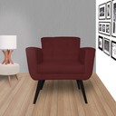 Ver imagem 2 de Conjunto 2 Poltrona Estofada Salão de Beleza Geovana Suede Vermelho Bordô - LM DECOR