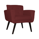 Ver imagem 1 de Conjunto 2 Poltrona Estofada Salão de Beleza Geovana Suede Vermelho Bordô - LM DECOR