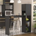 Ver imagem 1 de Armário de Cozinha com 1 Porta e Mesa/Bancada MP6004 Multimóveis Preto
