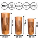Ver imagem 4 de Luminária de Chão MDF TORRE DE PISA:MDF CRU/Kit com 3 - 85x25cm, 75x25cm e 60x25cm