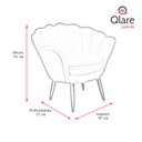 Ver imagem 5 de Poltrona Decorativa Pétala Pés Palito Tecido Veludo Vermelho - Qlare Estofados - Veludo Vermelho