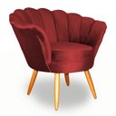 Ver imagem 4 de Poltrona Decorativa Pétala Pés Palito Tecido Veludo Vermelho - Qlare Estofados - Veludo Vermelho