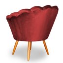 Ver imagem 3 de Poltrona Decorativa Pétala Pés Palito Tecido Veludo Vermelho - Qlare Estofados - Veludo Vermelho