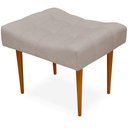 Ver imagem 1 de Puff Requinte L02 Capitone Banqueta Linho Bege Pés Palito - Lyam Decor