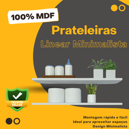 Par de Prateleiras Suspensa Minimalista Branco Mdf Organizador Banheiro Lavanderia - 5
