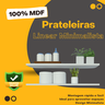 Par de Prateleiras Suspensa Minimalista Branco Mdf Organizador Banheiro Lavanderia - 5