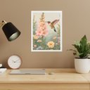 Ver imagem 1 de Quadro Decorativo Beija-flor Cores Suaves 24x18cm - com Vidro:moldura Preta