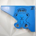 Ver imagem 5 de Par Mãos Francesas Decorativas 20cm Menino Ursinho Rei Azul Aço Ornamentadas