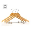 Ver imagem 5 de Kit 9x Cabides de Madeira com Presilha Verniz Marfim Roupa