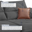 Ver imagem 6 de Sofá Retrátil e Reclínavel 3 Lugares Pés em Madeira Maciça 230cm Zara Yescasa