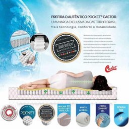 Cama Box Queen Castor Silver Star Air Double Face Pocket 158x198x61 + Box Castor - 5