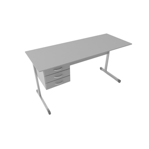 Mesa Escritório Economica com 3 Gavetas 1,50 X 0,60 - Cinza