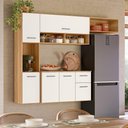 Ver imagem 4 de Cozinha Suspensa Becca 6 Portas 1 Gaveta MDP Freijó e Off White Cristal Nicioli Móveis
