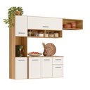 Ver imagem 1 de Cozinha Suspensa Becca 6 Portas 1 Gaveta MDP Freijó e Off White Cristal Nicioli Móveis