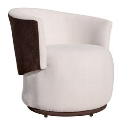 Poltrona Orgânica Design Beatriz Tecido Bouclé Bege em Calacata Marrom - Estopar Poltrona Beatriz Bo - 1