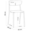 Ver imagem 2 de Cadeira Empilhável Fixa Atom F02 Base Aço Cinza Branco - Lyam Decor