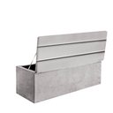 Ver imagem 2 de Calçadeira Baú Recamier King 190CM Argentina Suede Cinza Claro - D A DECOR