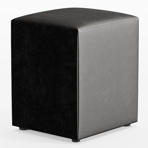 Puff Quadrado Decorativo L02 Sala de Estar Couríssimo Preto - Lyam Decor