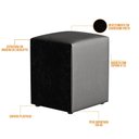 Ver imagem 2 de Puff Quadrado Decorativo L02 Sala de Estar Couríssimo Preto - Lyam Decor