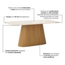 Ver imagem 5 de Conjunto Sala de Jantar Mesa Olivia 160cm Tampo MDF e Vidro Canto Arredondado 6 Cadeiras Maitê