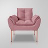 Poltrona Salão Luxo Rosa - Base Ferro Rose - 3