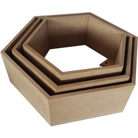 Kit 3 Nichos Losango - 350, 300, 250 X 120:cru