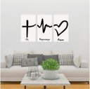 Ver imagem 2 de Kit 3 Adesivos Decorativo para Parede Fé, Amor, Esperança - Branco